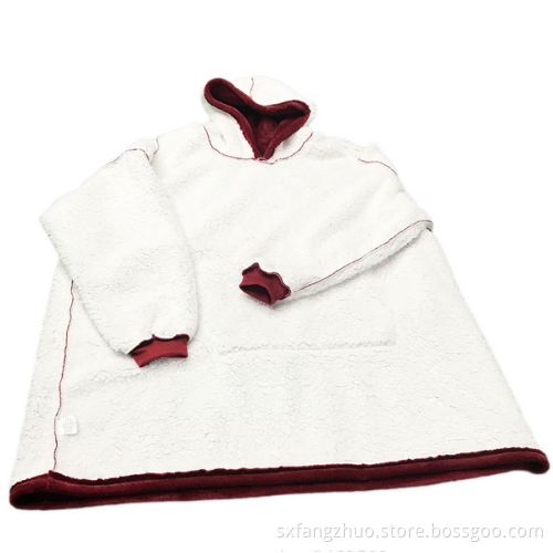 Sherpa Fleece Blanket with Sleeve hoodie blanket
